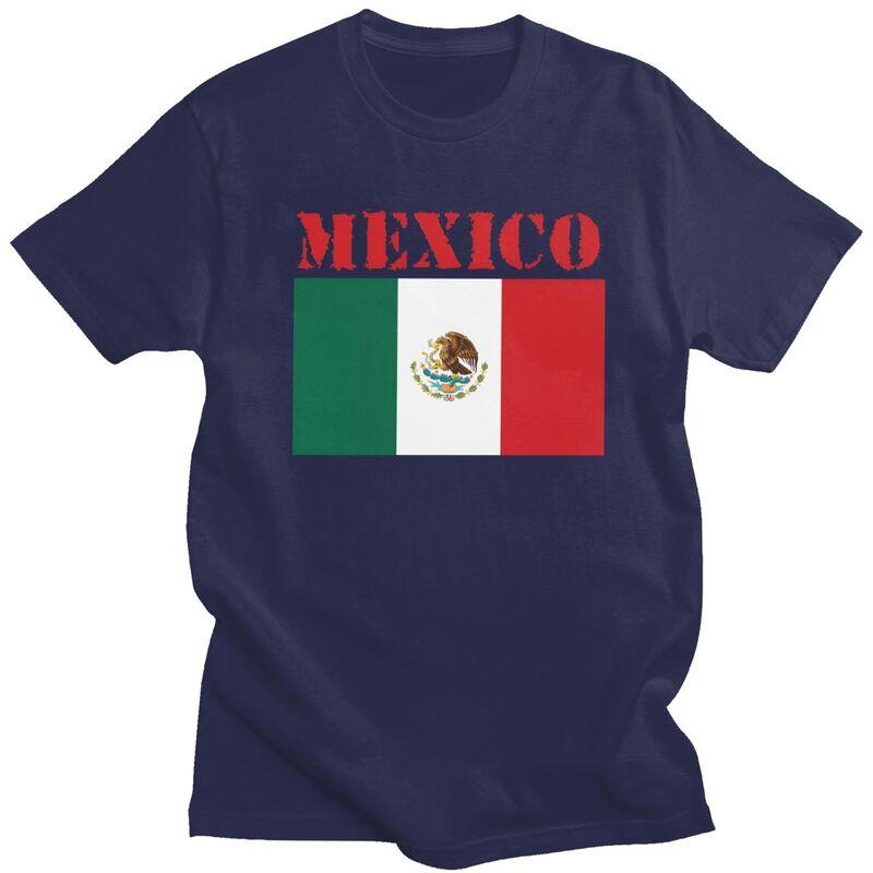 Custom Mexico Flag Tshirt for Men Short Sleeves Casual T Shirt Fashion Tshirt Loose Fit Pure Cotton Tee Gift