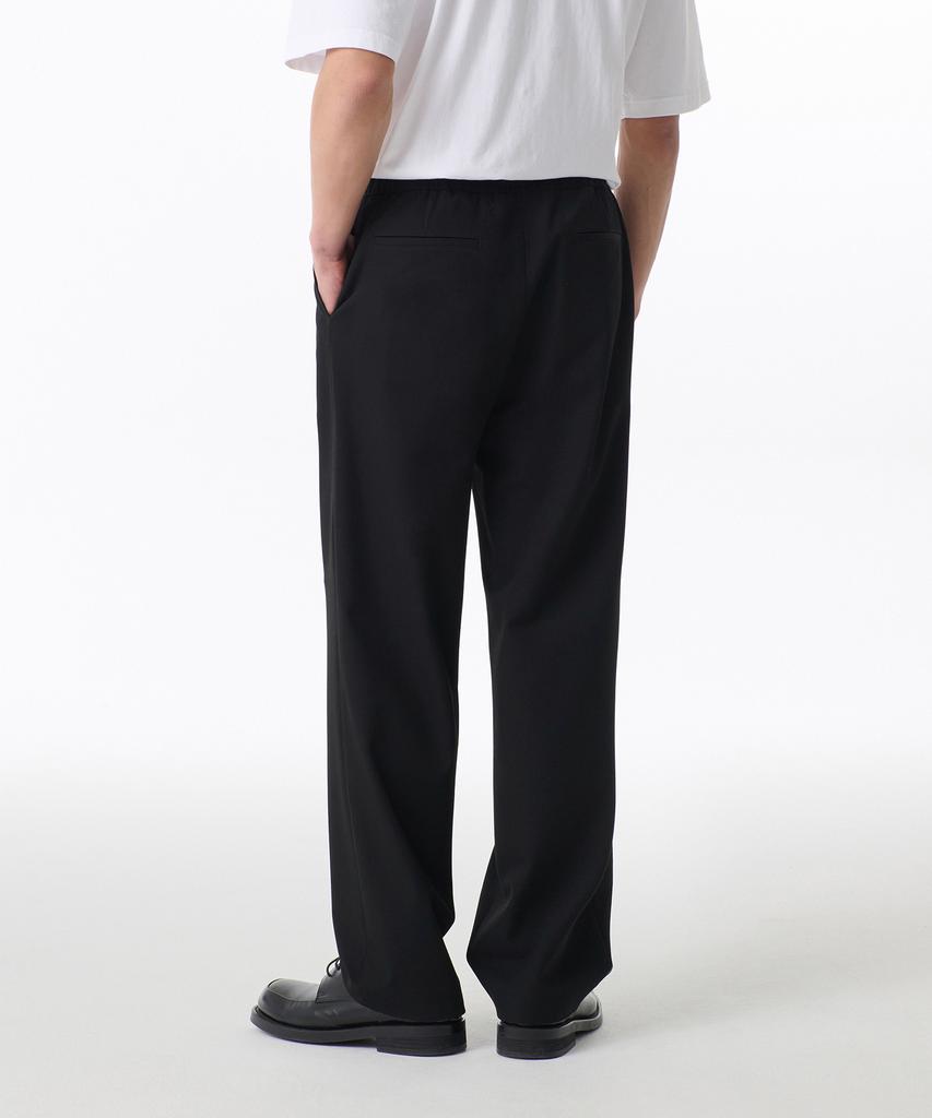 MUSINSA STANDARD Wide Webbing Belted Slacks [Black]