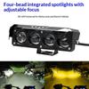 1Pcs Motorcycle Led Spot Light Dual Color Hi/Low Beam Fog Lamps For Car Trucks Suv Utv 12V Mini Lens Headlight Driving Light