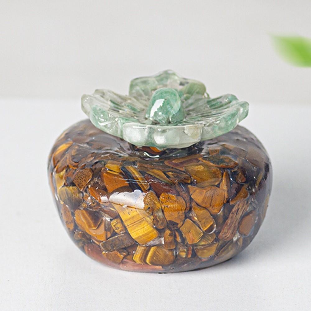 Natural Crystal Resin Decor Ornaments With Plant Shape For Home Living Room Decor