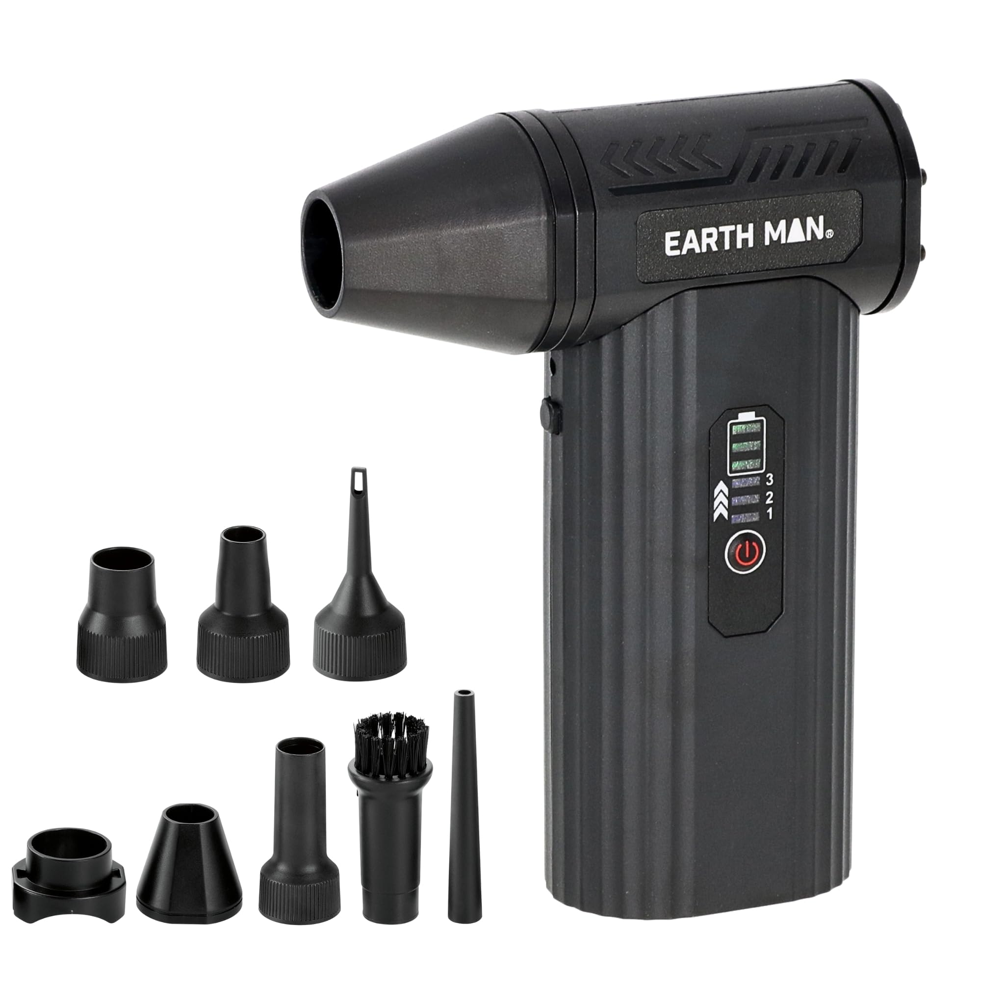 

Takagi EARTH MAN Аккумуляторный воздуходув-пылесос, но мощные типы наконечников сливают воду после мытья, светодиодная подсветка и вакуумный поток воздуха выдувают 7,2 В чёрный