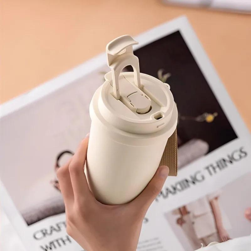 Portable Ceramic Coating Tumbler Durable Stainless Steel Coffee Mug Reusable Double Wall Vacuum Insulated Cups Exquisite Gifts