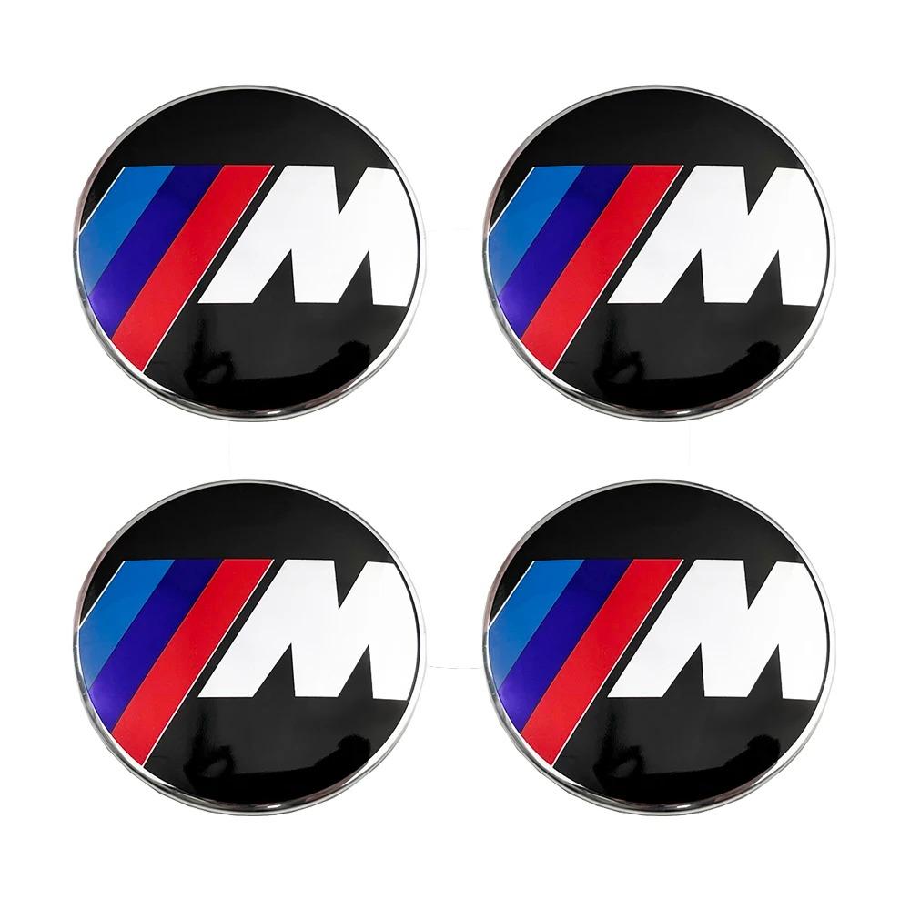 RTJF7 4Pc 68mm 56mm Wheel Center Caps Emblem Badge 50th Anniversary For BMW M Emblem E46 E36 E34 F10 E90 F30 E60 F30 E53 E30 E92 E87