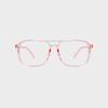 Ilsamsaemem Retro Two-Bridge See-Through Pink Horn-Rimmed Frames Blue Light Blocking Lenses