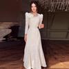 2024 Autumn European & American Women's Elegant Lace Splicing Long Dress