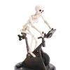 Exercise Bike Animatronic Skeleton Figurine Halloween Resin Cycling Fitness Bike Skull Statue Sculpture Home Office Desktop Deco