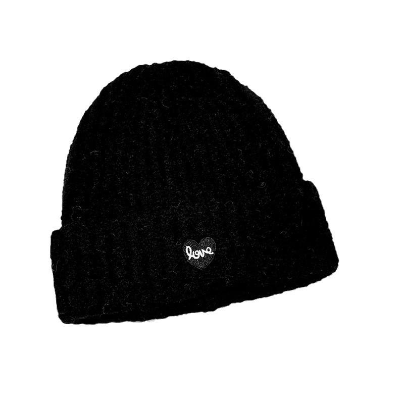 Love Knitted Hat Autumn and Winter Thickened Face Small Cold Hat Outdoor Warm Versatile Ear Protection Pullover Hat Versatile Woolen Hat