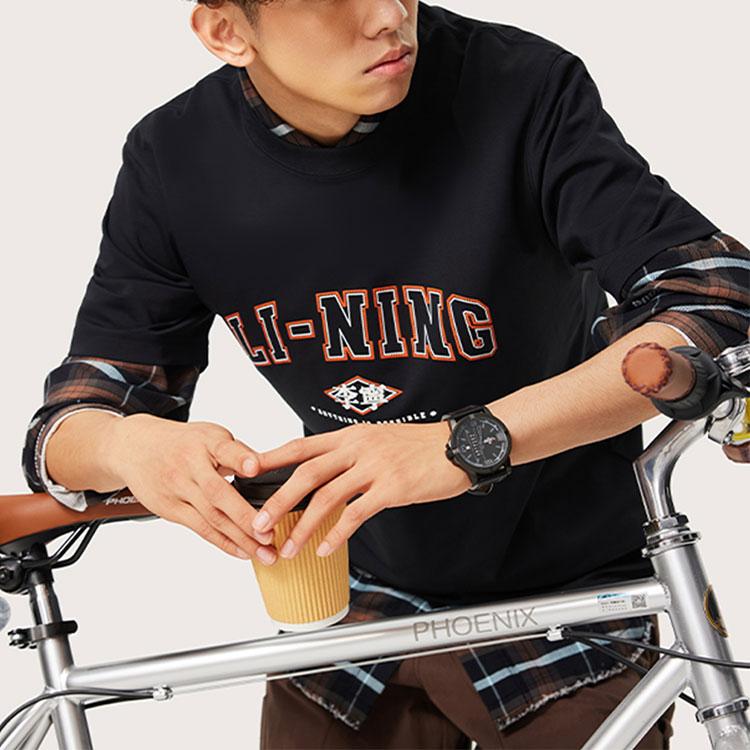 Li Ning Sports Life Collection T Shirt Men's Black AHSU535-3