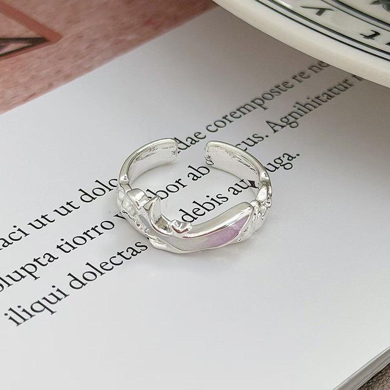 Ballettmädchen Schlichter Schlichter Ring Geometrischer Öffnungsring Modischer Persönlichkeits-Schlichter Kalter Stapelbarer Wind Zeigefingerring