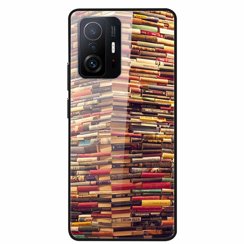 Case For Xiaomi 11T Pro Glass Hard Tempered Glass PC Phone Cover For Xiaomi Mi 11T 11 T Pro Shockproof Landscape Cute Capa Coque