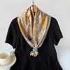 Women's Court-Style Large Scarf: A Fashionable and Versatile Satin Scarf for Wrapping the Head or Wearing As a Wrap