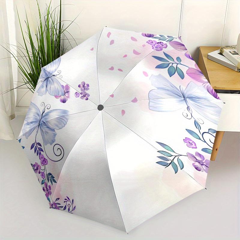 

Butterflies Flowers Purple Nature Background, Theme Print Umbrella, Featuring Automatic Folding, And Shielding, It Has Eight S Iron&8K