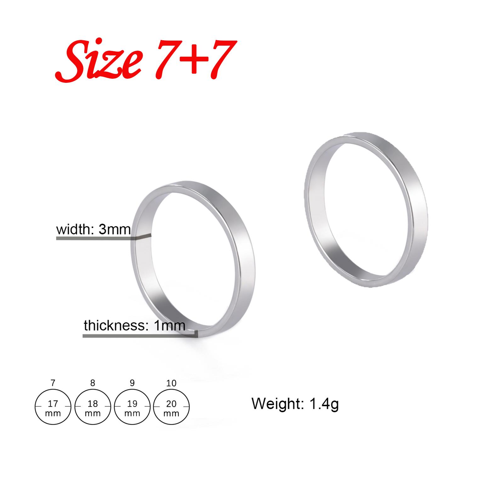 

Lemegeton Two Pieces Ring for Couple Personalized Name Rings Stainless Steel Finger Jewelry Custom 3mm Sliver Color Promise Gift No Engrave Name