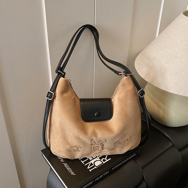 Casual retro suede women's backpack 2025 new commuter versatile back bag multi-purpose shoulder tote bag