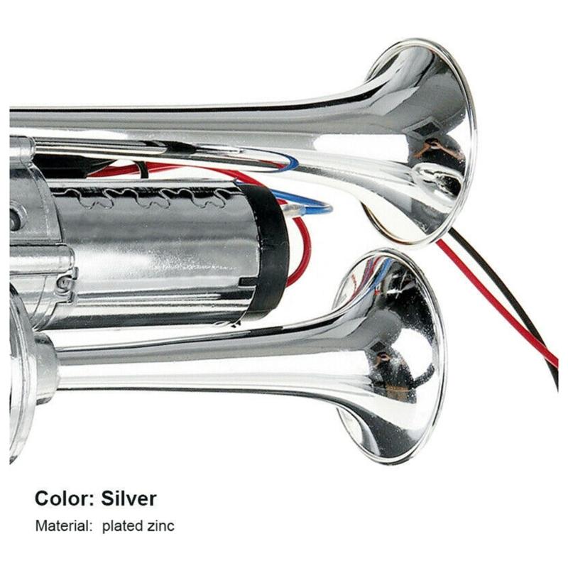 600DB Car Air Horn Super Loud 12V Auto Air Horn Double Tube Trumpet Air Horns for Car Boat 12V Vehicles