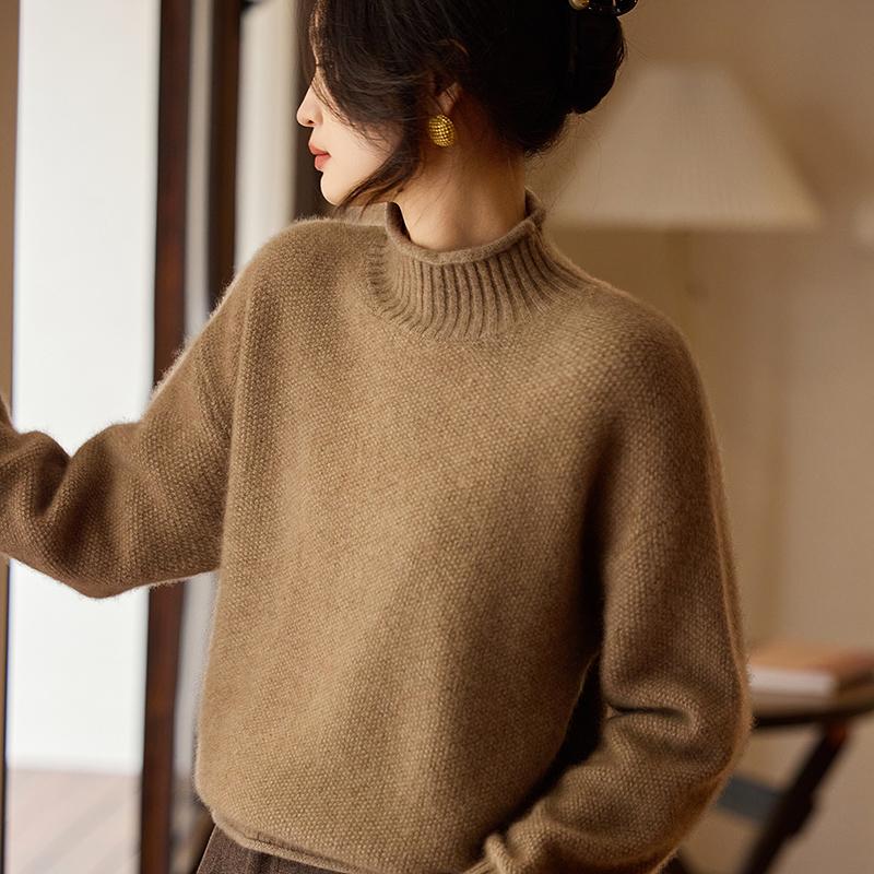 Women's Cashmere Sweater Qinghe Cashmere 30% Cashmere 70% Wool Autumn and Winter Pullover Warm and Fashionable