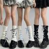 Y2K Women's Leg Warmers Japanese Lolita Long Socks Wool Knitted Foot Cover Arm Warmer Autumn Winter Crochet Heap Sock Boot Cuffs