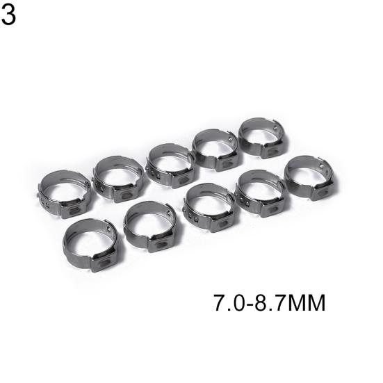 10Pcs Single Ear Stainless Steel Hydraulic Hose Fuel Air Pipe Clamps O-Clips