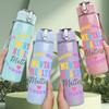 1PC Mental Health Matters Circle Art 750ml Color Plastic Sports Water Bottle Leakproof Flip Straw Lid Suitable for Sports Office Home Use