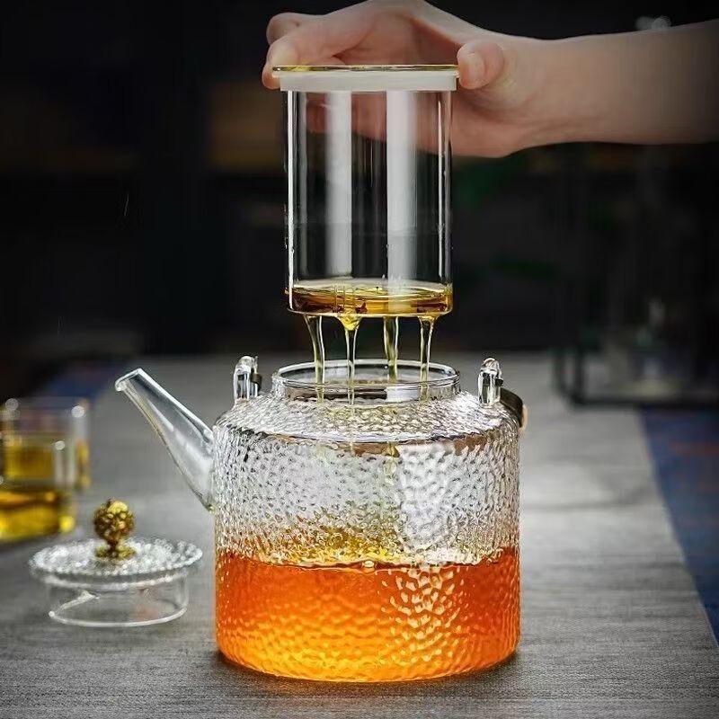 Shangqi Hammered Glass Teapot with Beam Handle