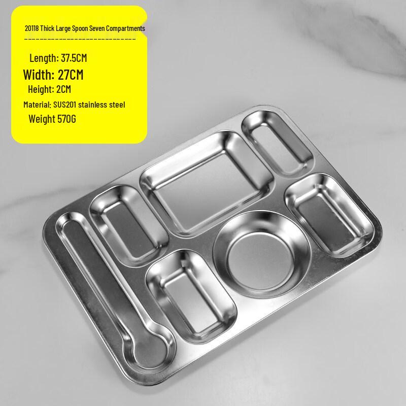 

304 Stainless Steel Rectangular Divided Meal Tray