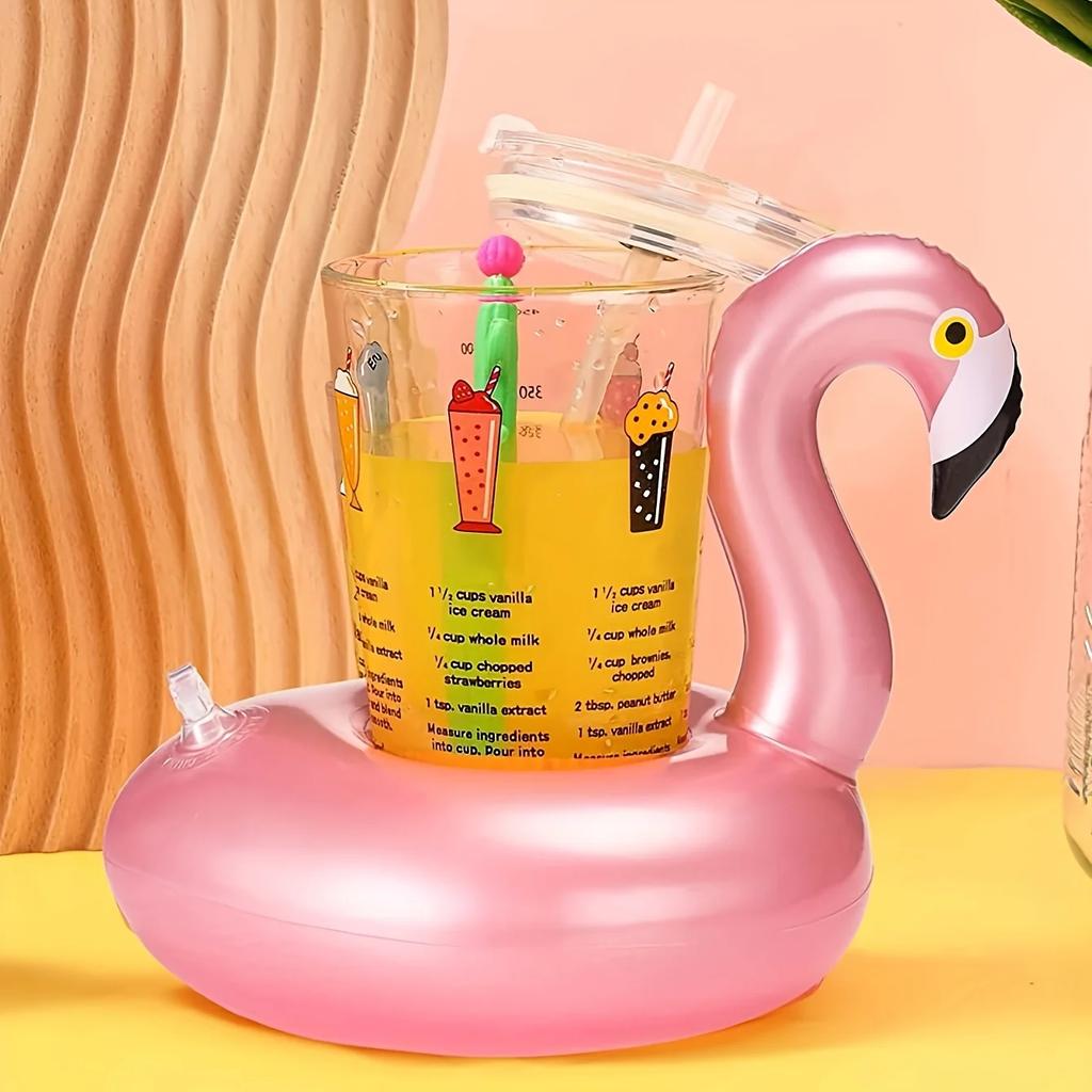 1pc-Summer Swimming Pool Flamingo Cup Holder Inflatable Water Coaster Floating Drink Cup Holder