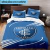 3PCS Football Empoli Crest Bedding Set,Including 1pc Duvet Cover And 2pcs Pillowcases Perfect for Bedroom, Dormitory, Fan Christmas gift