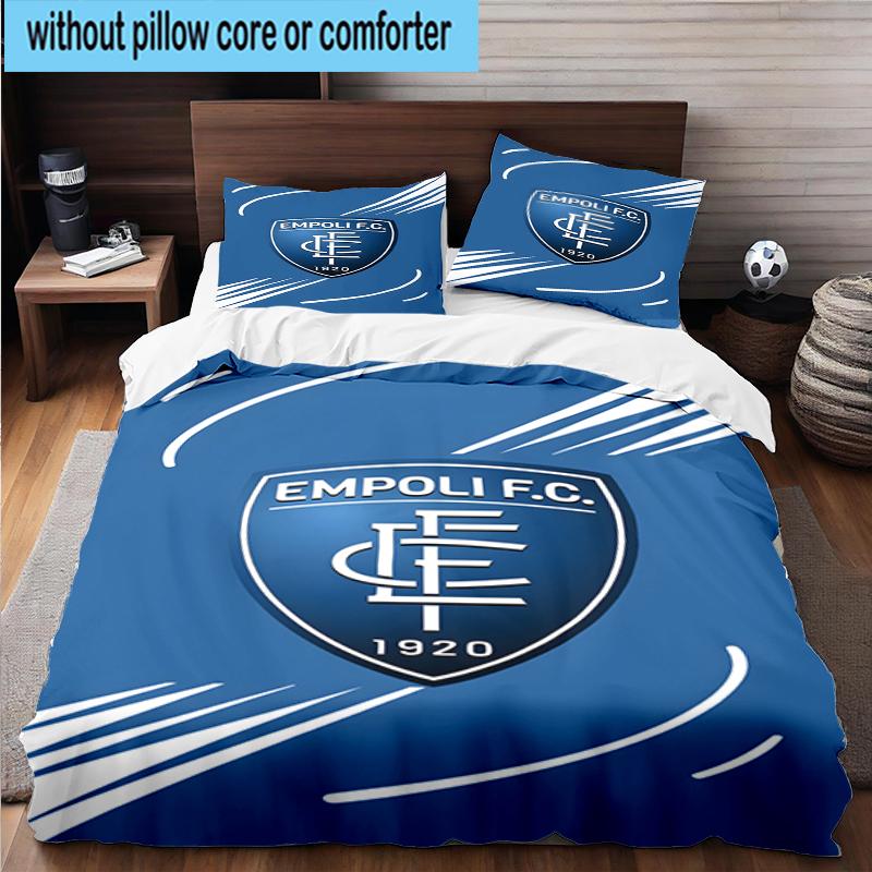 3PCS Football Empoli Crest Bedding Set,Including 1pc Duvet Cover And 2pcs Pillowcases Perfect for Bedroom, Dormitory, Fan Christmas gift