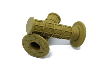 Beatus 8 Colors Retro Handle Grip Bike 0.9 Inches (22.2 Mm) General Purpose Non-Piercing Type Left and Right Set (Mustard)