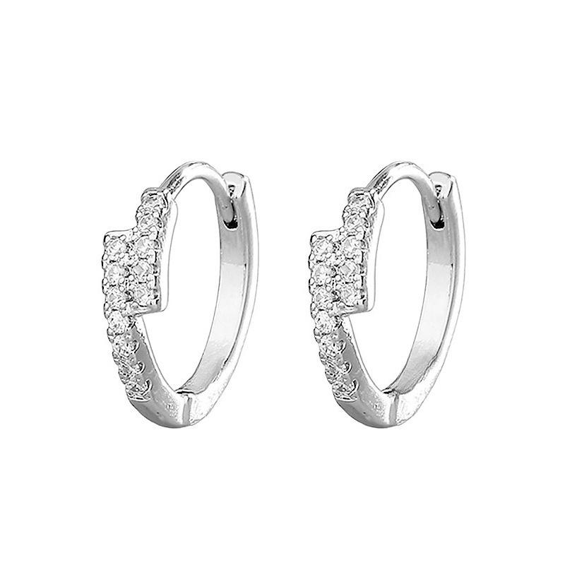 Double Row Drill Ear Buckle Small Earrings High Sense Simple Fashion Versatile Geometric Circle Stud Earrings Women