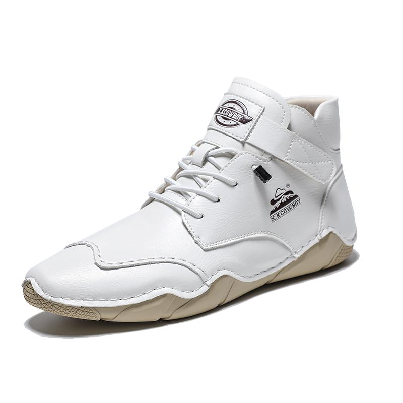 Newest Men Leather Casual Boots Handmade Spring Ankle Sneakers Soft Flats Men Boots Plus Size 39-47 Male Hombres Botas