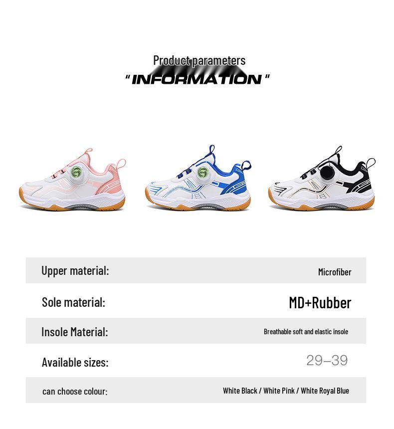 Wasserdichte Lederschuhe für Kinder zum Badmintonspielen mit Drehverschluss und rutschfester weicher Sohle für Jungen und Mädchen, Frühling/Herbst 2025