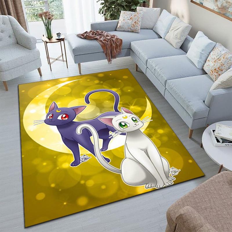 Cute Cartoon Theme Sailor Moon Tsukino Usagi Cartoon Rug Multifunctional Household Anti-slip Decorative Door Mat, Outdoor Floor Mat, and Carpet Y8