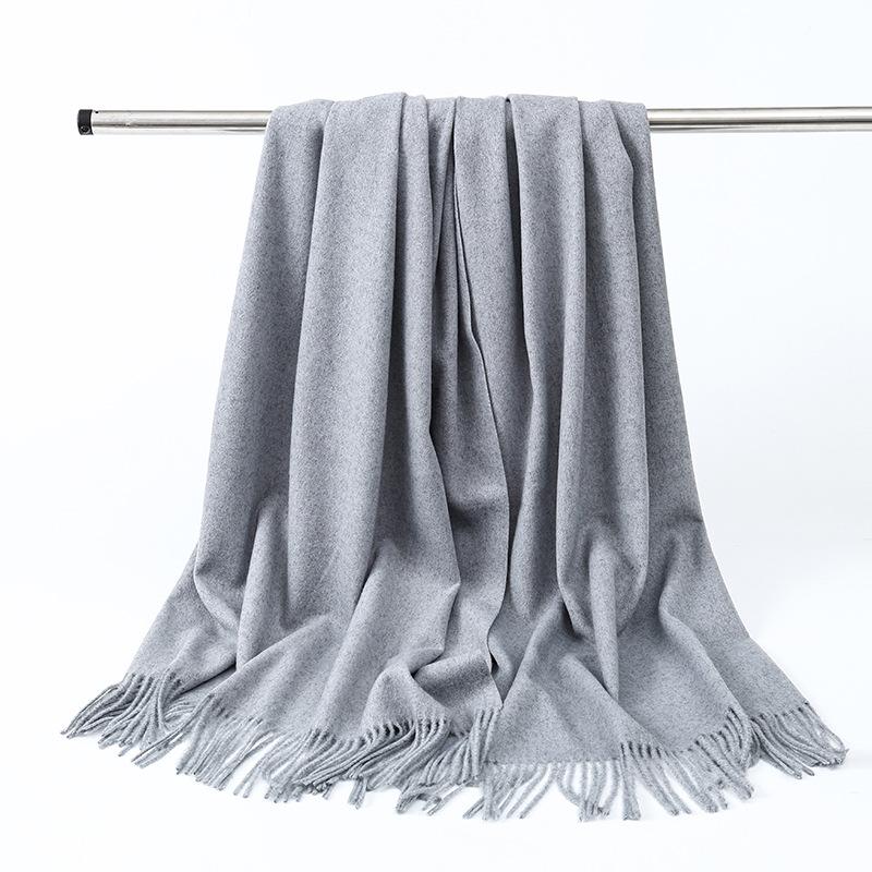 Luksusowy Szalik Damski z Imitacji Kaszmiru - Gruby, Jednolity Kolor, Idealny na Jesień i Zimę