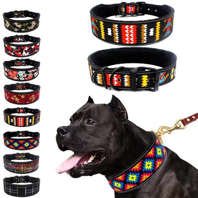 Fashion Big Dog Collar Reflective Adjustable Pet Collars for Small Medium Large Dogs German Shepherd Whippet Pets Accessories