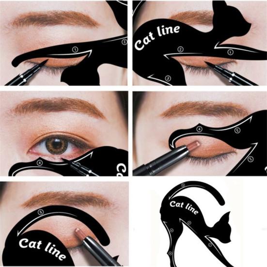 1Pair Eyeliner Guides Easy Quick Templates Eye Liner Stencils Makeup Tool