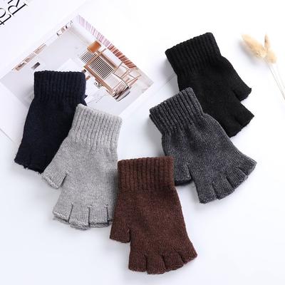 Damen Stretchy Winter Warm Wolle Gestrickt Tippen/Texting Handschuhe Halbfingerhandschuhe Fingerlose Handschuhe