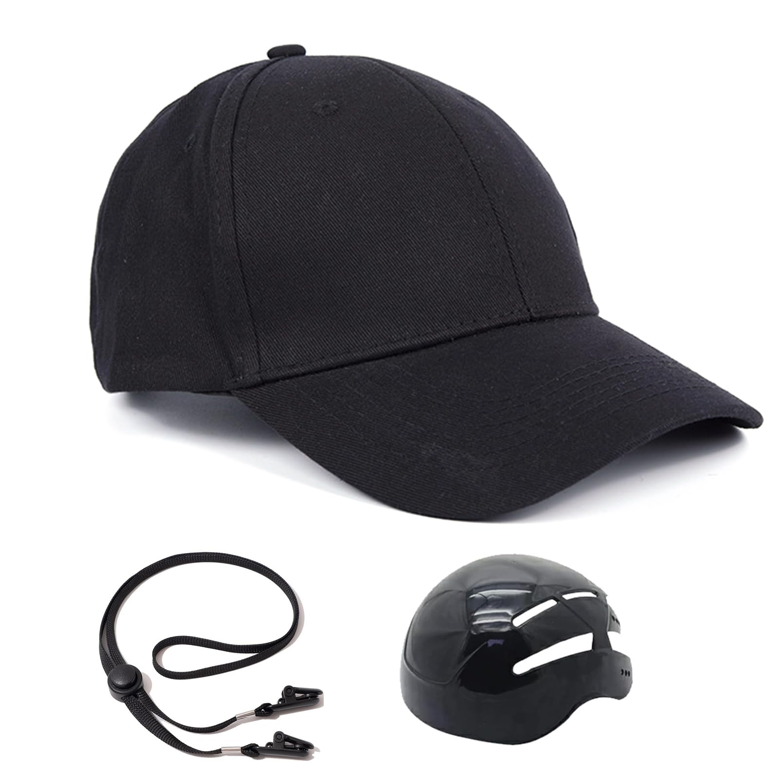 

Bicycle Hat for Men and Women Summer Outdoor Disaster Prevention Solid UV Ultra Impact Safety Hat with Chin Fits Head Circumferences Helmet, Style,