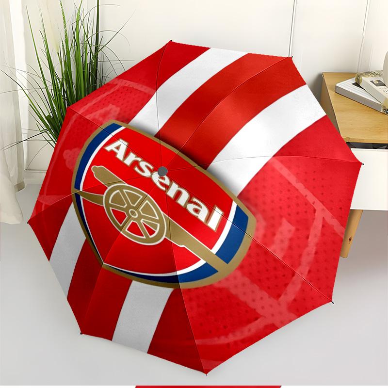 Arsenal F.C Print Automatic Open Close Umbrella, Portable Foldable Umbrella, for Outdoor Commute Camping Trip, Ideal Birthday Gift