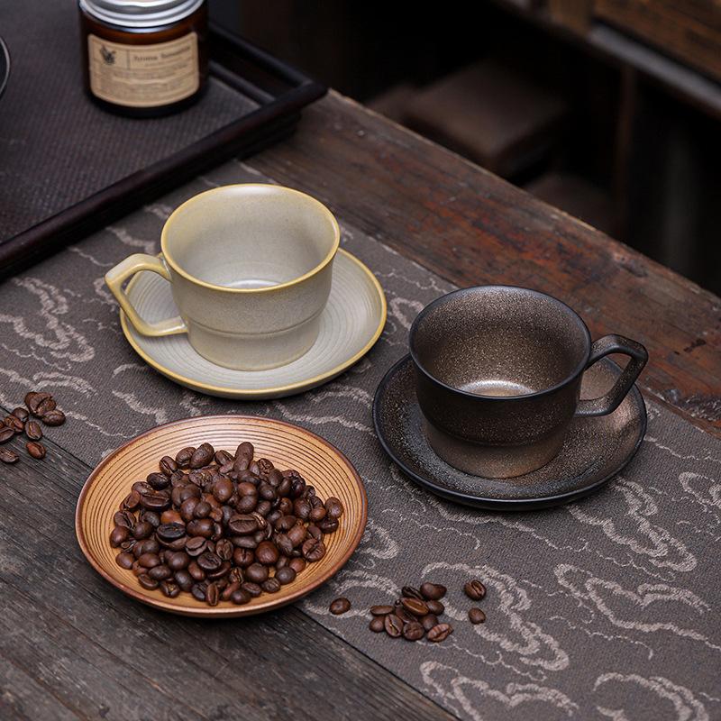 120ml Ceramic Coffee Cup And Dish Set High Beauty Gradient Colors Homestay Restaurant Flower Cup Creative Retro Milk Water Cup