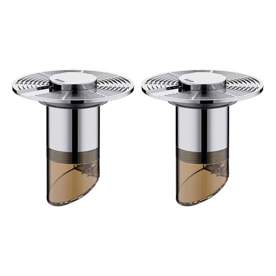 1/2Pcs Floor Drain Core Universal Size Anti-Odor Drain Pipe with Automatic Filter Basket Hair Catcher Extension Pipe Design Automatic Closing Drain