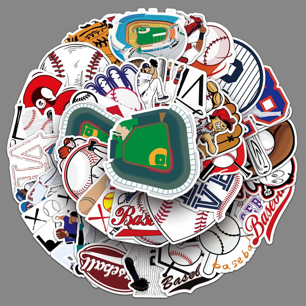 50 Personalized Baseball Graffiti Stickers – Waterproof DIY Skateboard & Suitcase Decor