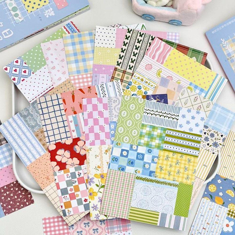 Cut Film Stickers Decorative Sticker Books Vintage Plaid Journal Stickers Japanese Stationery