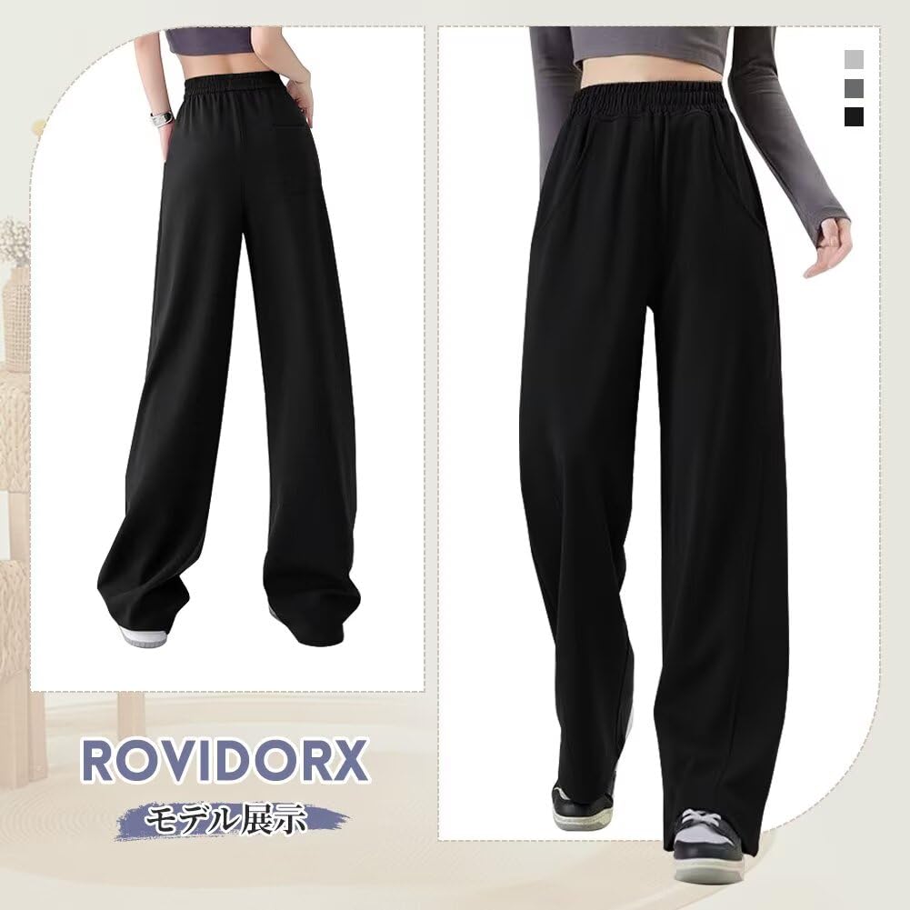 Pantaloni de trening largi lungi activi frumoși uni cu corp [Rovidorx] Femei, Pantaloni, Toamnă/Iarnă, Trening, Articole de jos pentru femei, Pantaloni, Articole de jos, Pantaloni,