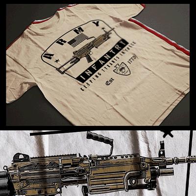 T-shirt da combattimento militare Esercito Fante Mitragliere Maglietta tattica d'assalto
