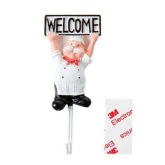 Chef Resin Stainless Steel No-Trace Over-the-Door Hooks, Wall Adhesive, Nail-Free, Strong Hold.