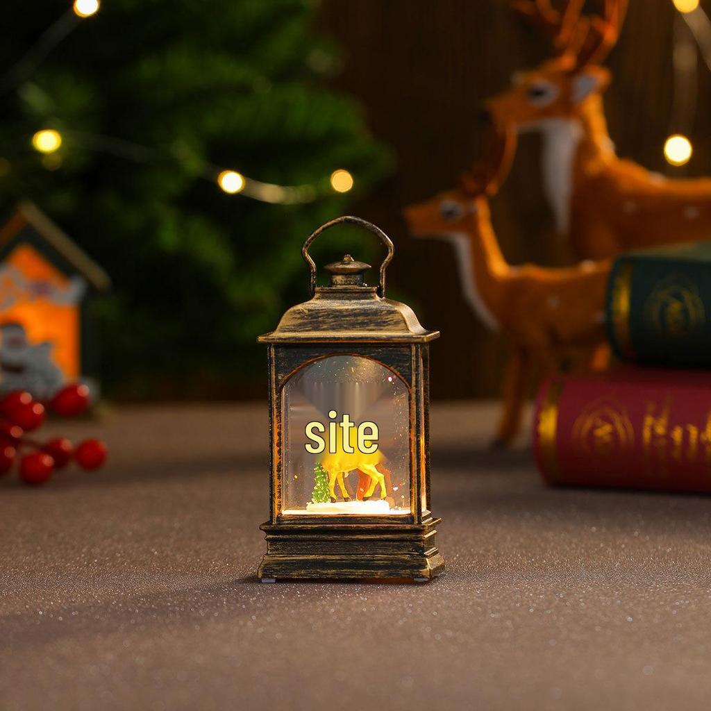 Light-Up Santa Claus Phone Booth Christmas Lantern Ornament