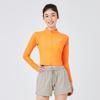 BARREL Women'S Sunset Crop Zip-Up Rash Guard Orange (B3Swwcr005Org)