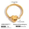 Fashion Creative Two Colors Stainless Steel Smooth Surface Heart-shaped Reversible Rings for Women Friend Simple Funny Jewelry