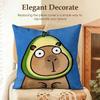 Cute Kicapara Cartoon Cushion Cover Natural Linen Organic Fabric DoubleSided Printing Sofa Home Decor Gift Pillow Case